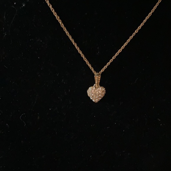 Vintage Monet rhinestone heart necklace - Picture 9 of 10